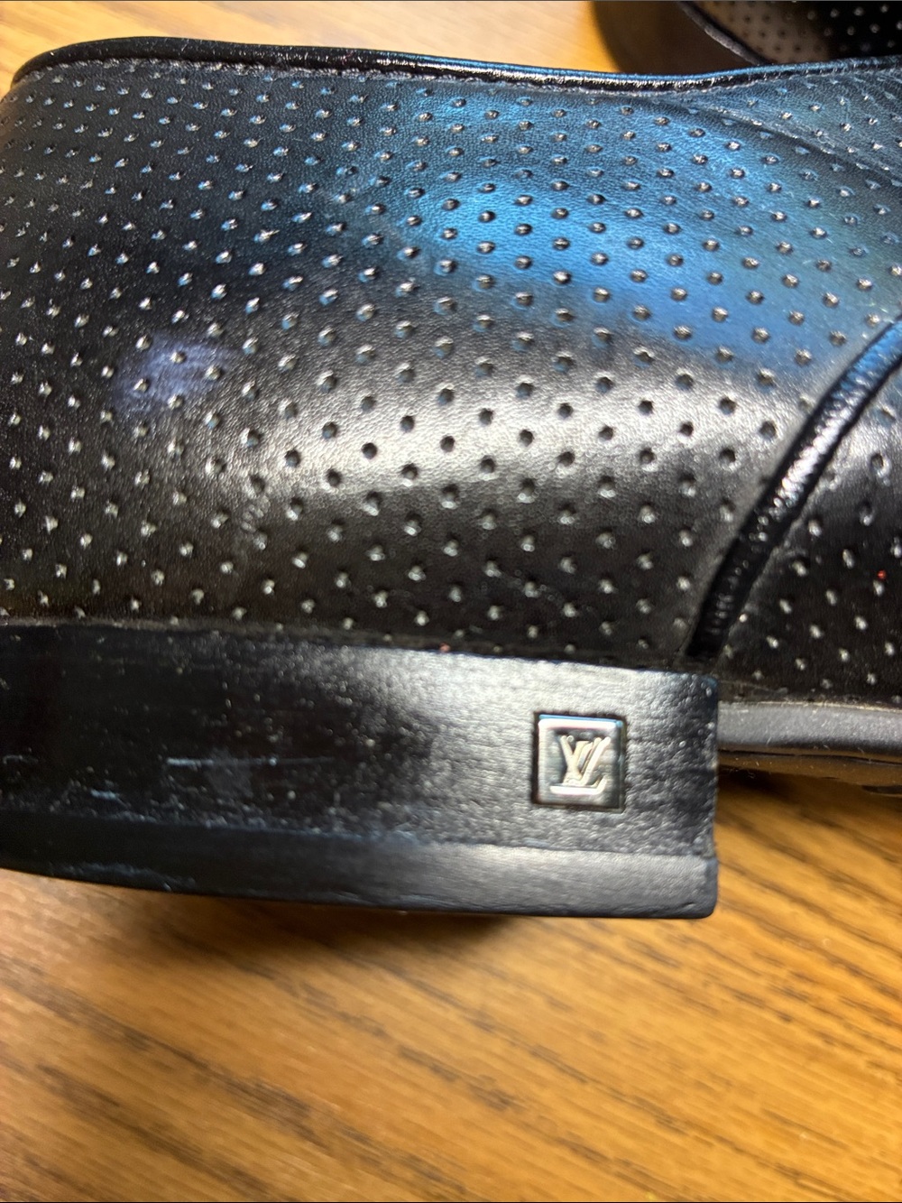 Louis Vuitton Black Perforated Leather Zip-Front Derbys - Picture 5 of 12